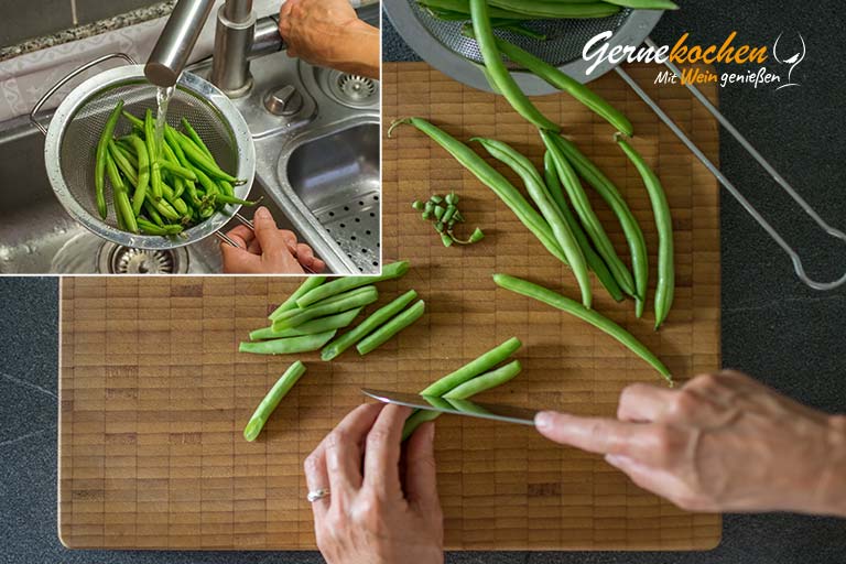 Tagliatelle mit Kräuter-Pesto und grünen Bohnen – Zubereitungsschritt 6