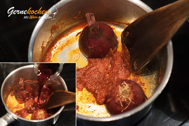 Gebratene Entenbrust mit Granatapfel-Rotwein-Sauce  - Zubereitungsschritt 5.1