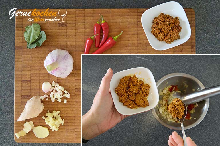 Thailändisches Hähnchencurry mit Kokosmilch – Zubereitungsschritt 3