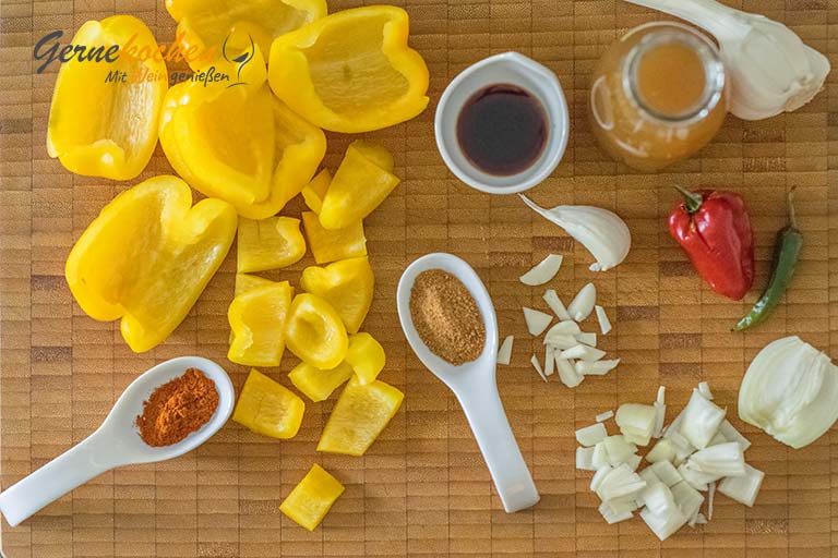 Gelber Paprika-Ketchup – Zubereitungsschritt 1