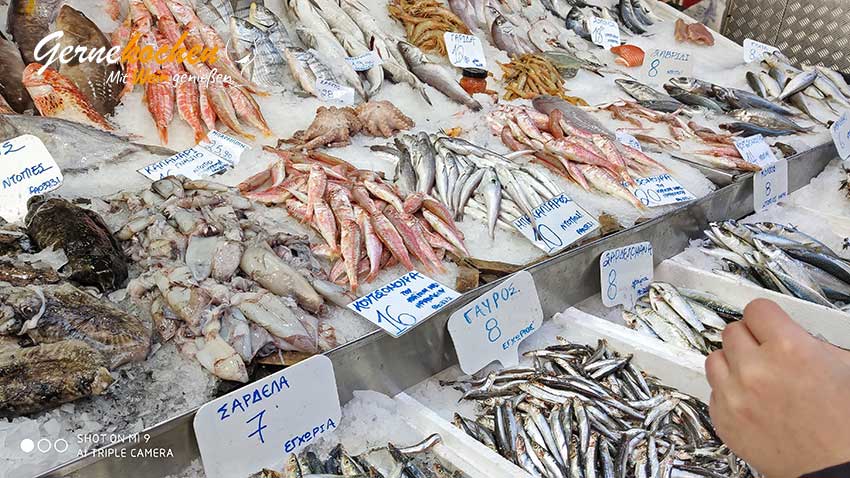 Auch die Fischtheken Heraklions sind üppig befüllt Auch die Fischtheken Heraklions sind üppig befüllt