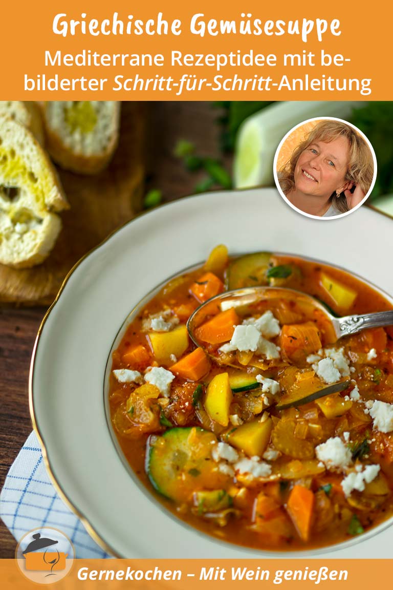 Chortosoupa – Griechische Gemüsesuppe mit Feta
