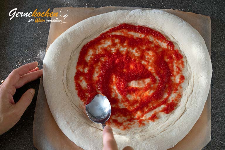 Pizza Quattro Stagioni, Belag – Zubereitungsschritt 3