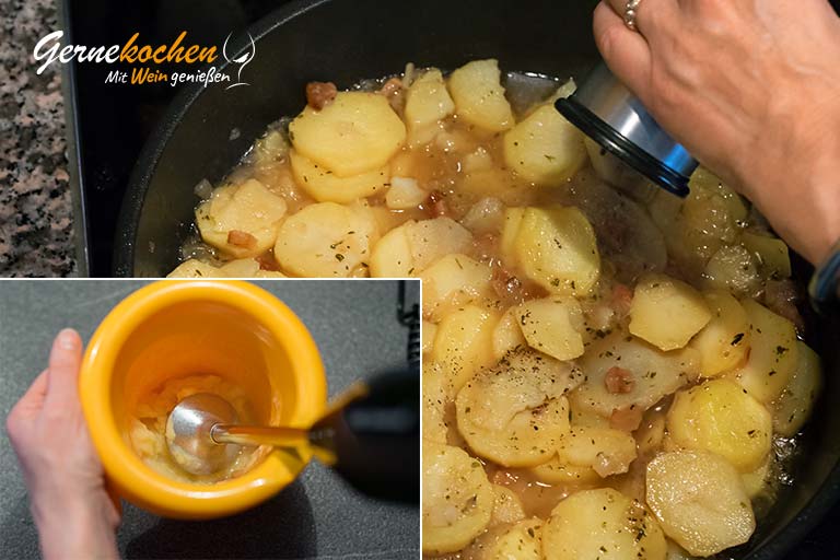 Schmorkartoffeln mit Zwiebeln und Speck – Zubereitungsschritt 2.3